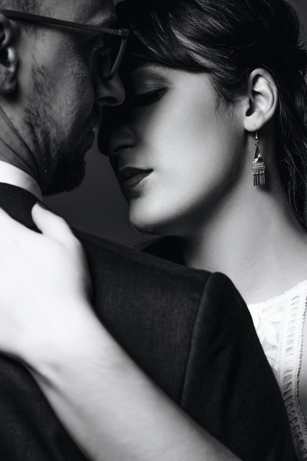 Black and white couple portrait